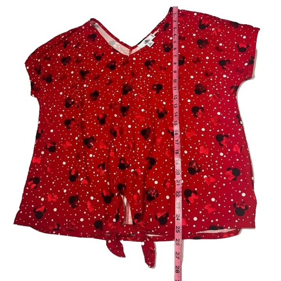NWT Disney Parks Women’s XL Red Minnie Mouse Sequin V-Neck Short Sleeve Top - Picture 8 of 8